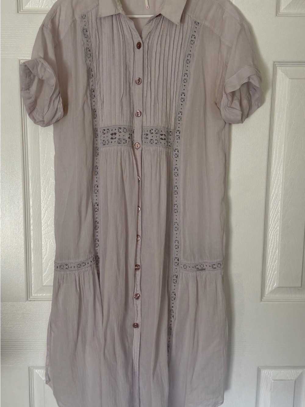 Vintage Free People Lavender 100% Cotton Sheer Large